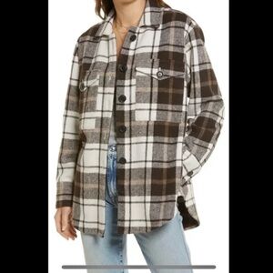 Treasure and Bond Plaid Button-Up Shirt Jacket Size: S Never Worn